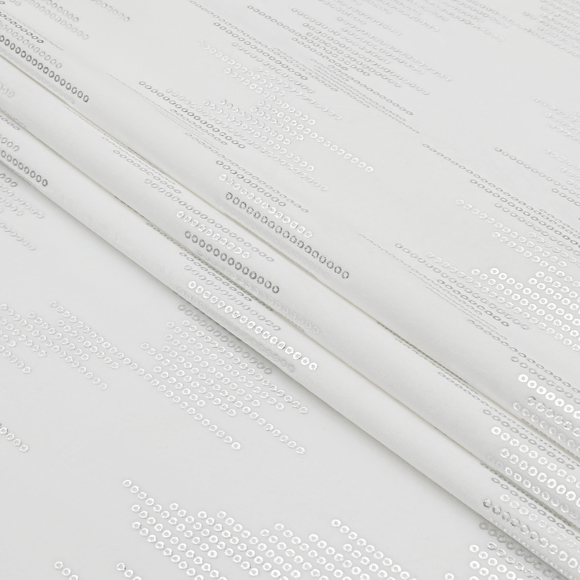 TC1401 White Dotted Silver Foil Print Tablecloth