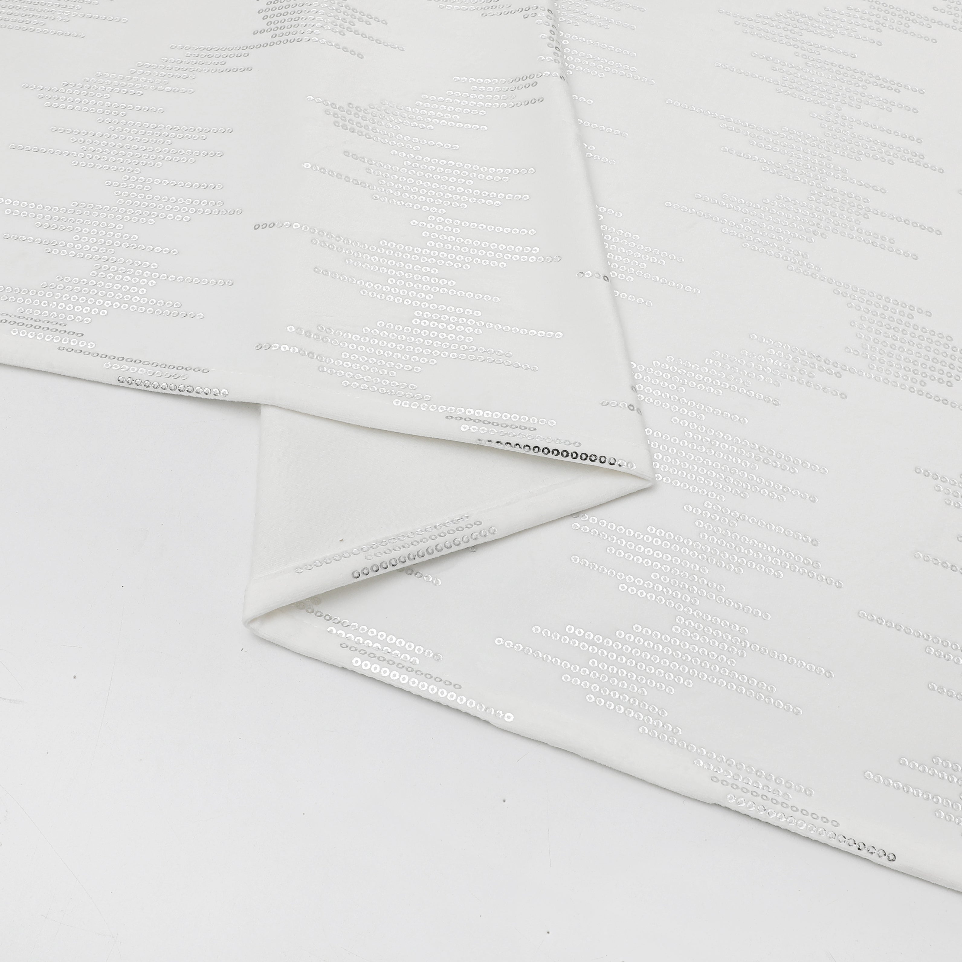 TC1401 White Dotted Silver Foil Print Tablecloth