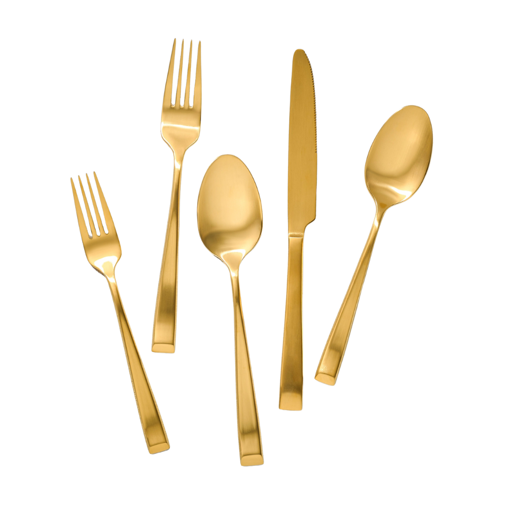 Autumn Brushed Gold Flatware 20 Pc Set