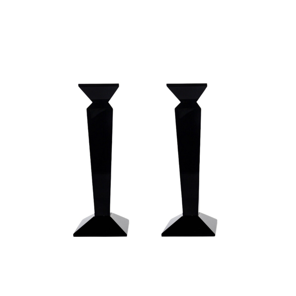 Black Set of 2 Candlesticks