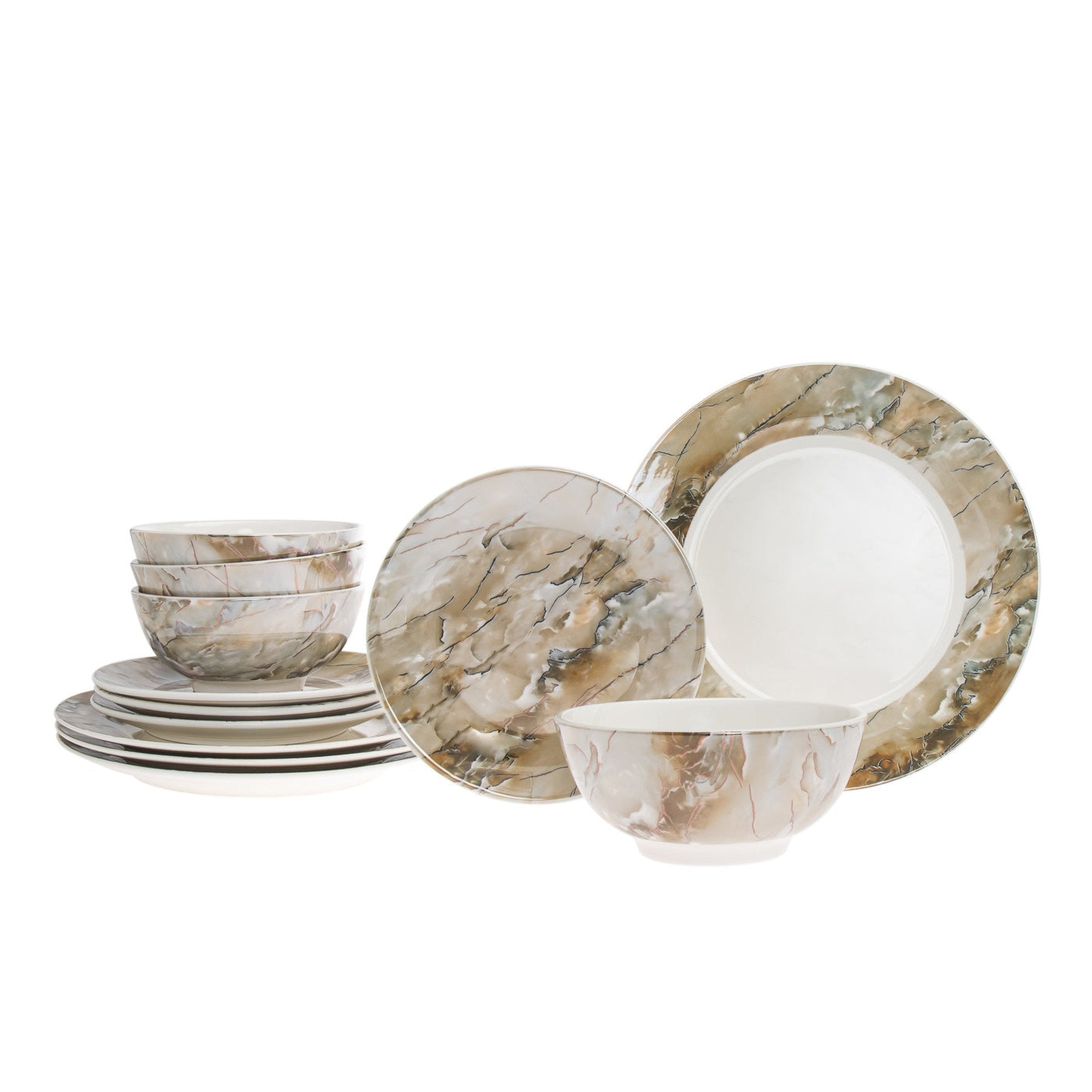 Truxton Porcelain 12 Piece Dinnerware Set