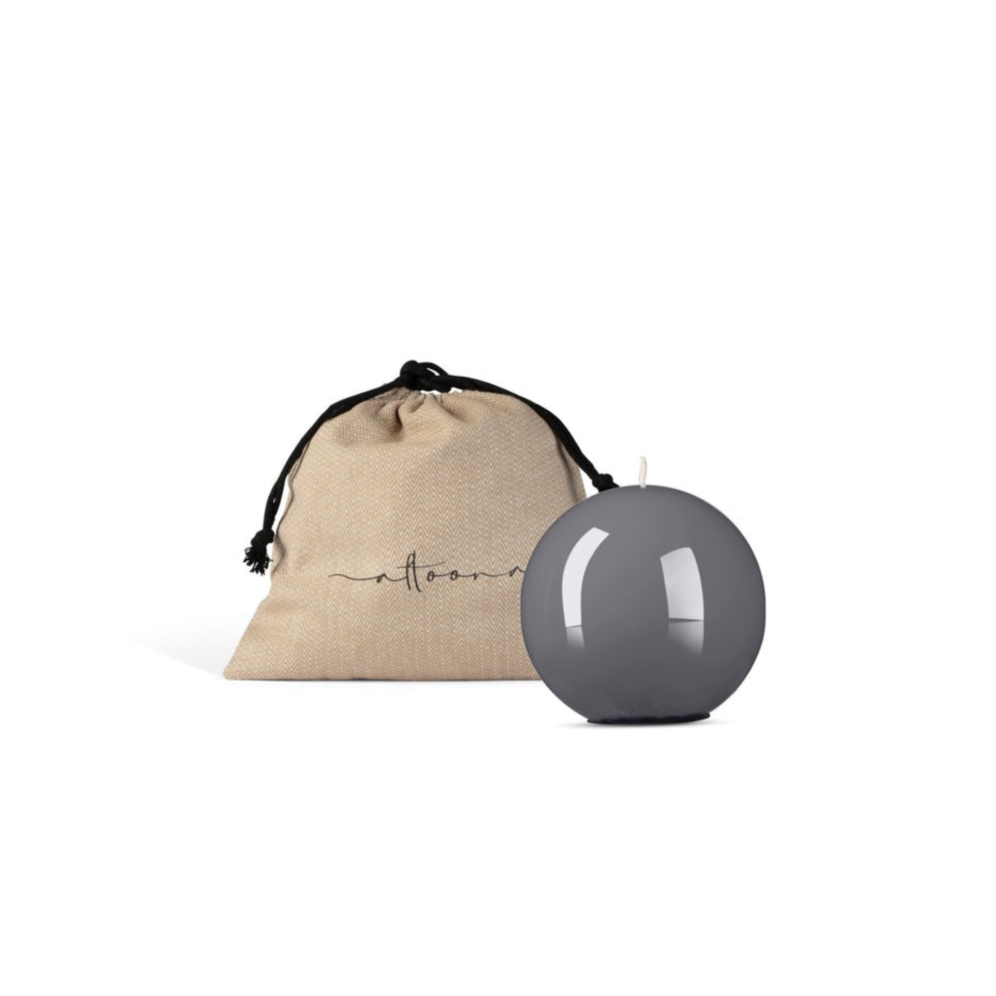 4 inch High Gloss Candle Sphere Gray