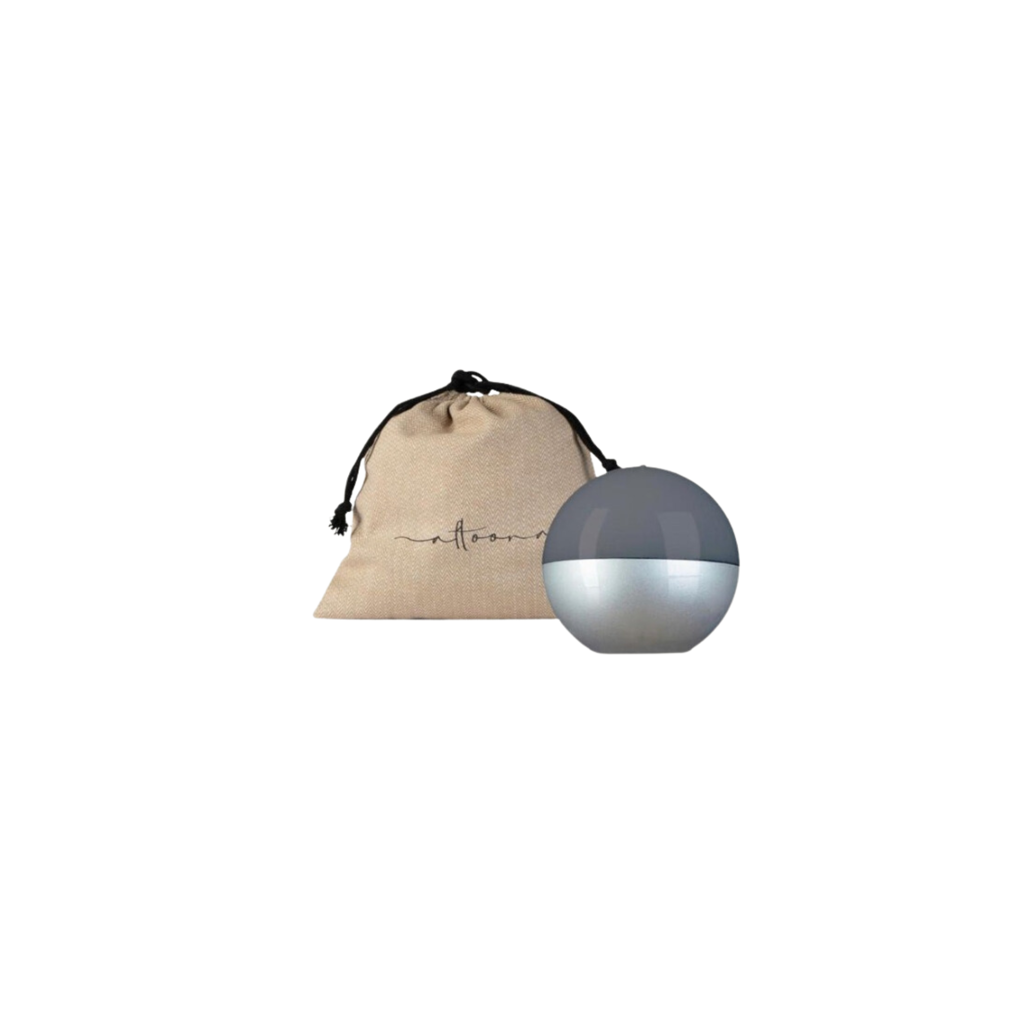 4 inch High Gloss Metallic Candle Sphere Gray & Silver