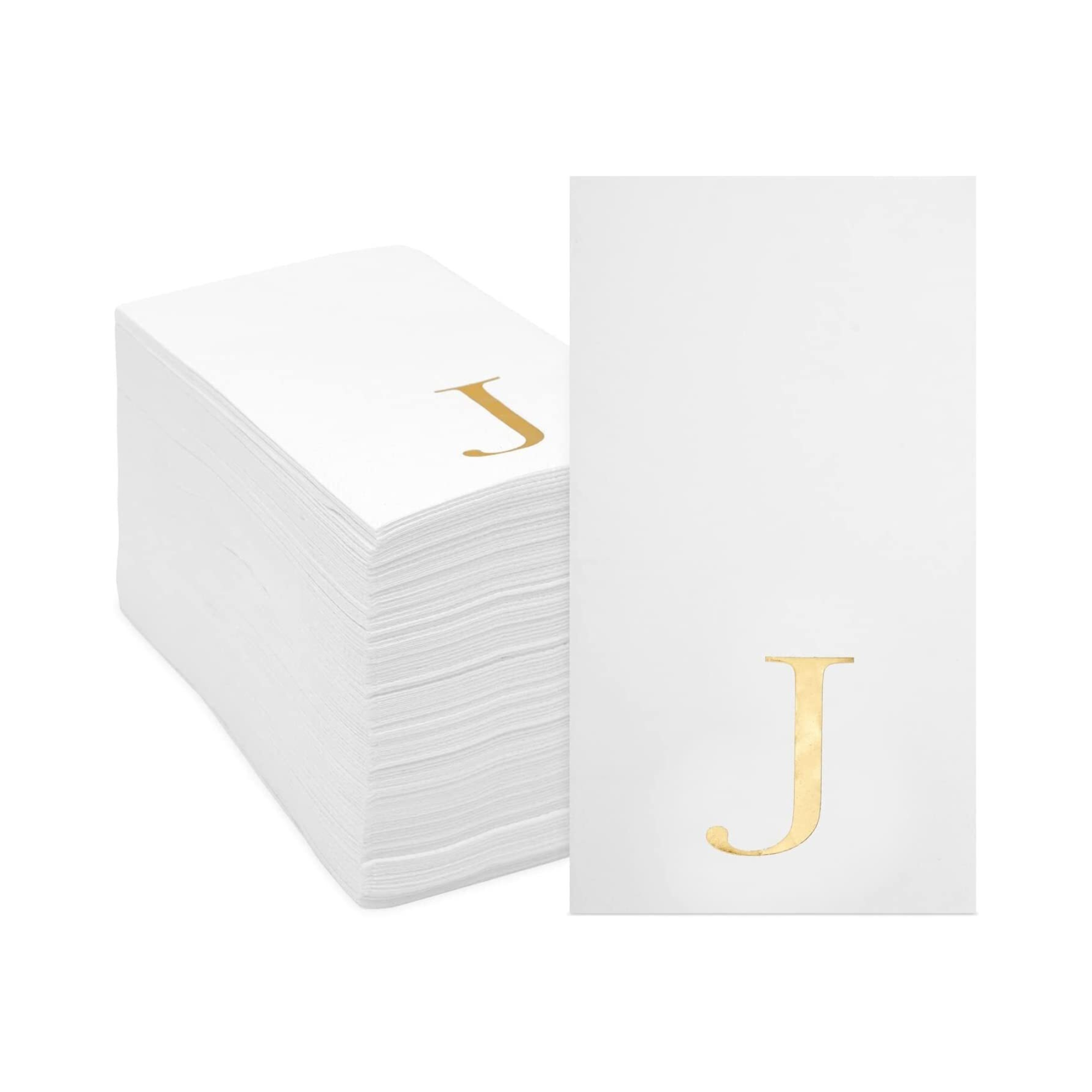 Gold Foil J Monogrammed Napkins Pack of 25