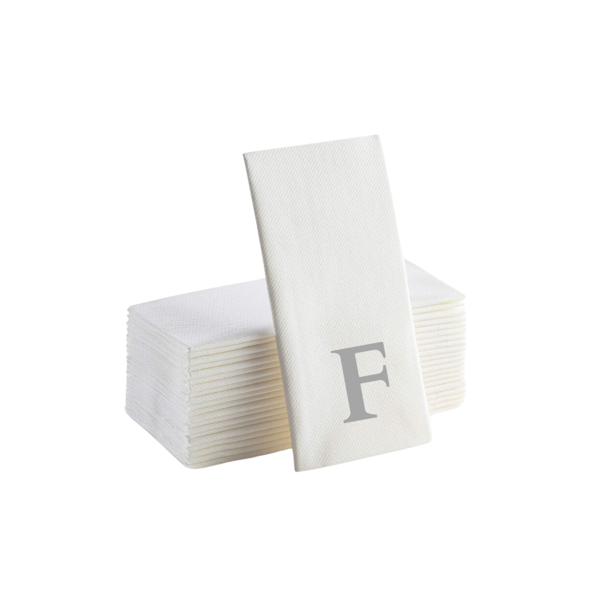 Silver Foil F Monogrammed Napkins Pack of 25