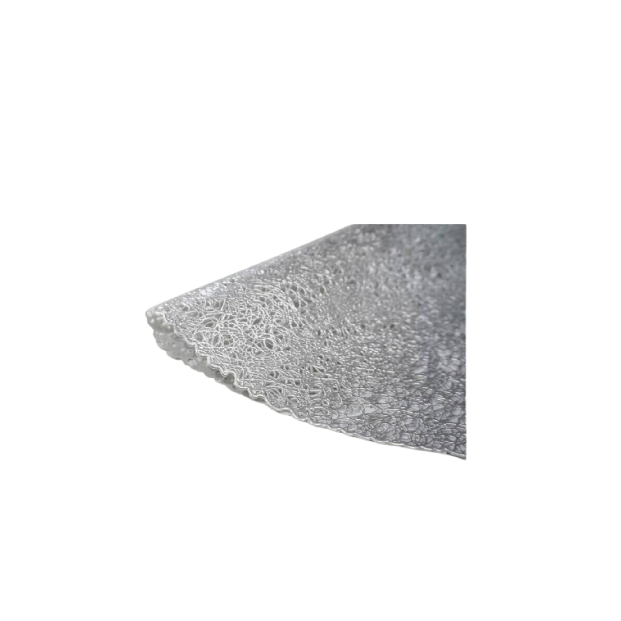 Pressed Scribble Silver Round Placemat