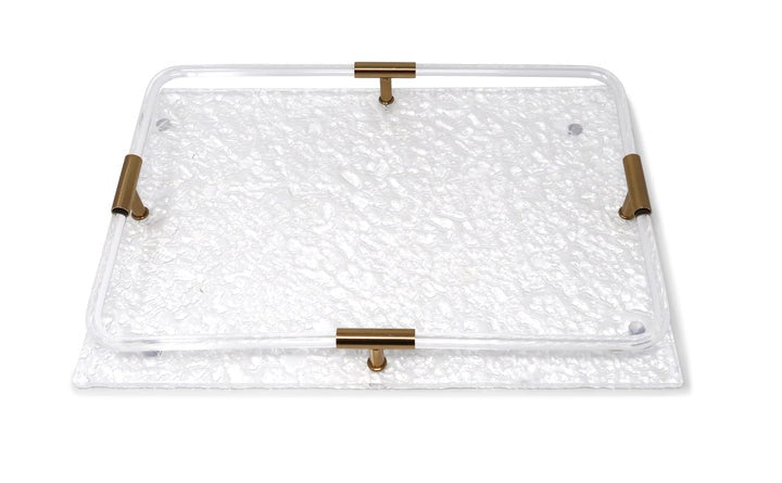 Acrylic Tray with Gold Detail on Handles 15.75"L