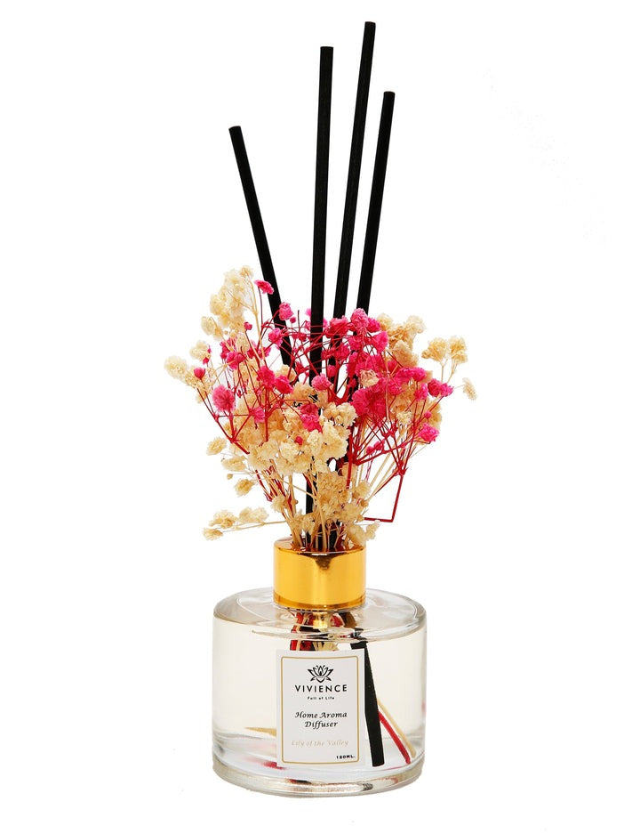Pink & White Flower Clear Diffuser Lily of the Valley Scent
