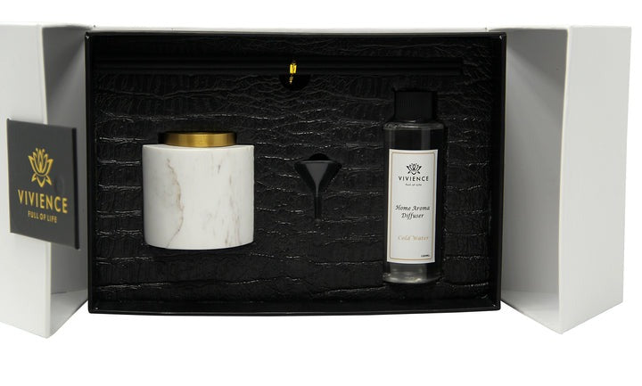 White Marble Round White Flower Scent Diffuser