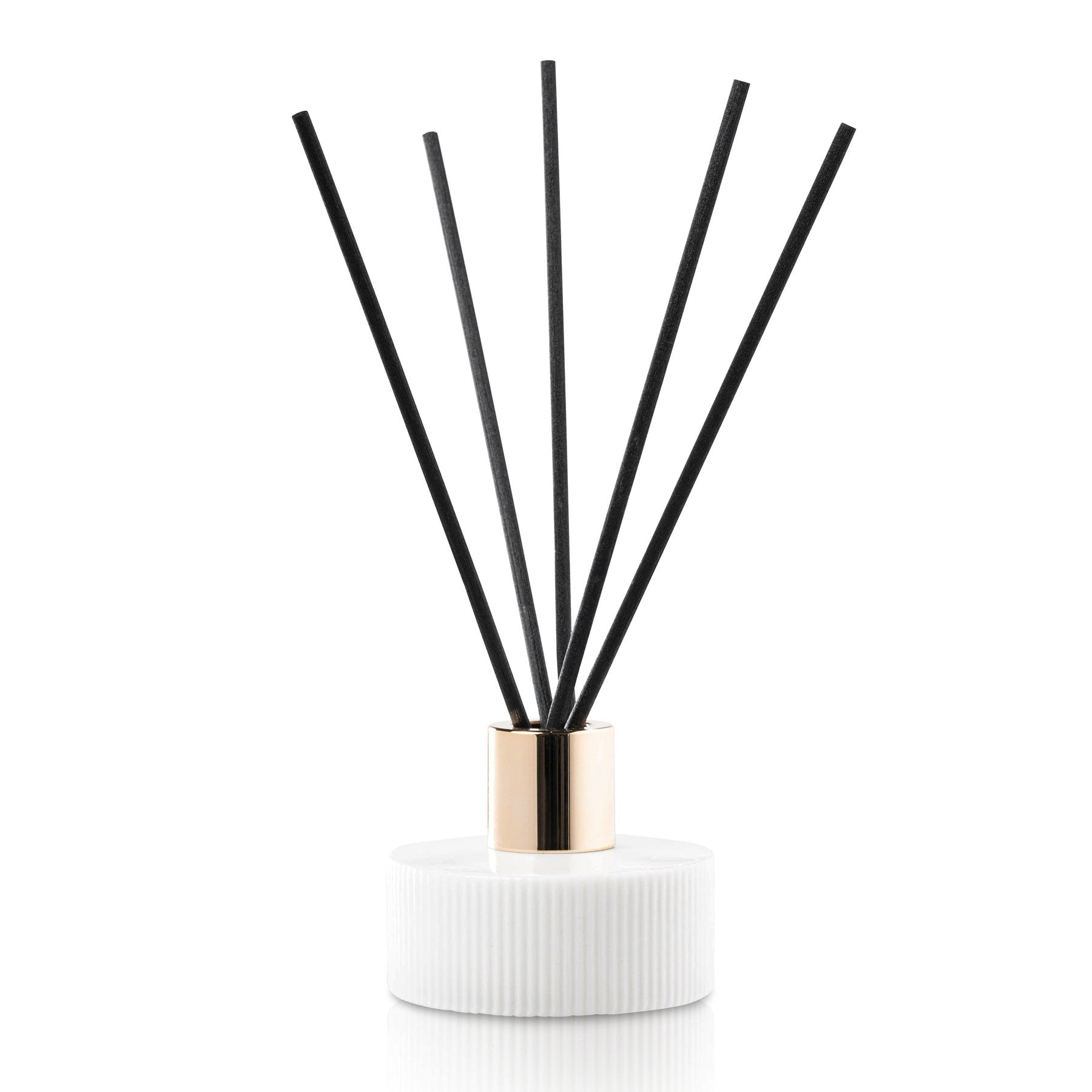 Fluted Round White & Gold Diffuser