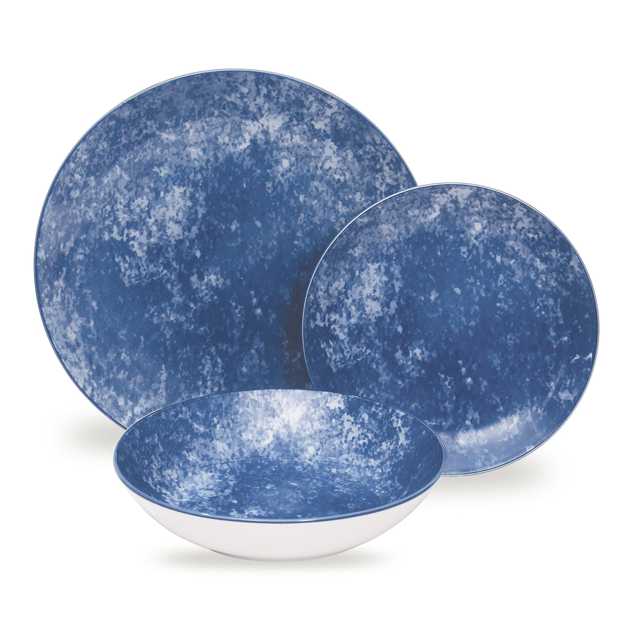 Wingate Blue Porcelain 12 Piece Dinnerware Set