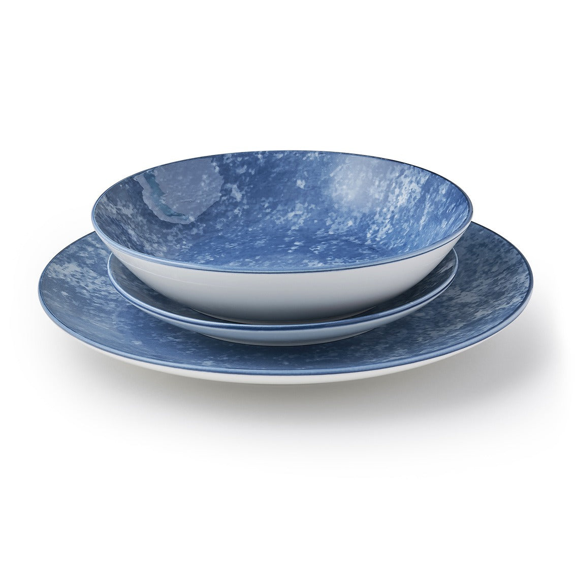 Wingate Blue Porcelain 12 Piece Dinnerware Set