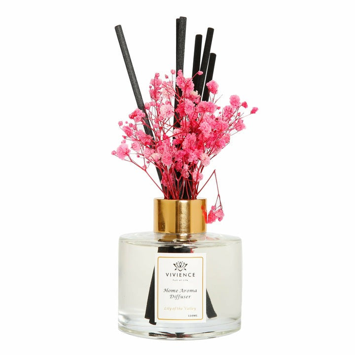 Pink & White Flower Clear Diffuser Lily of the Valley Scent