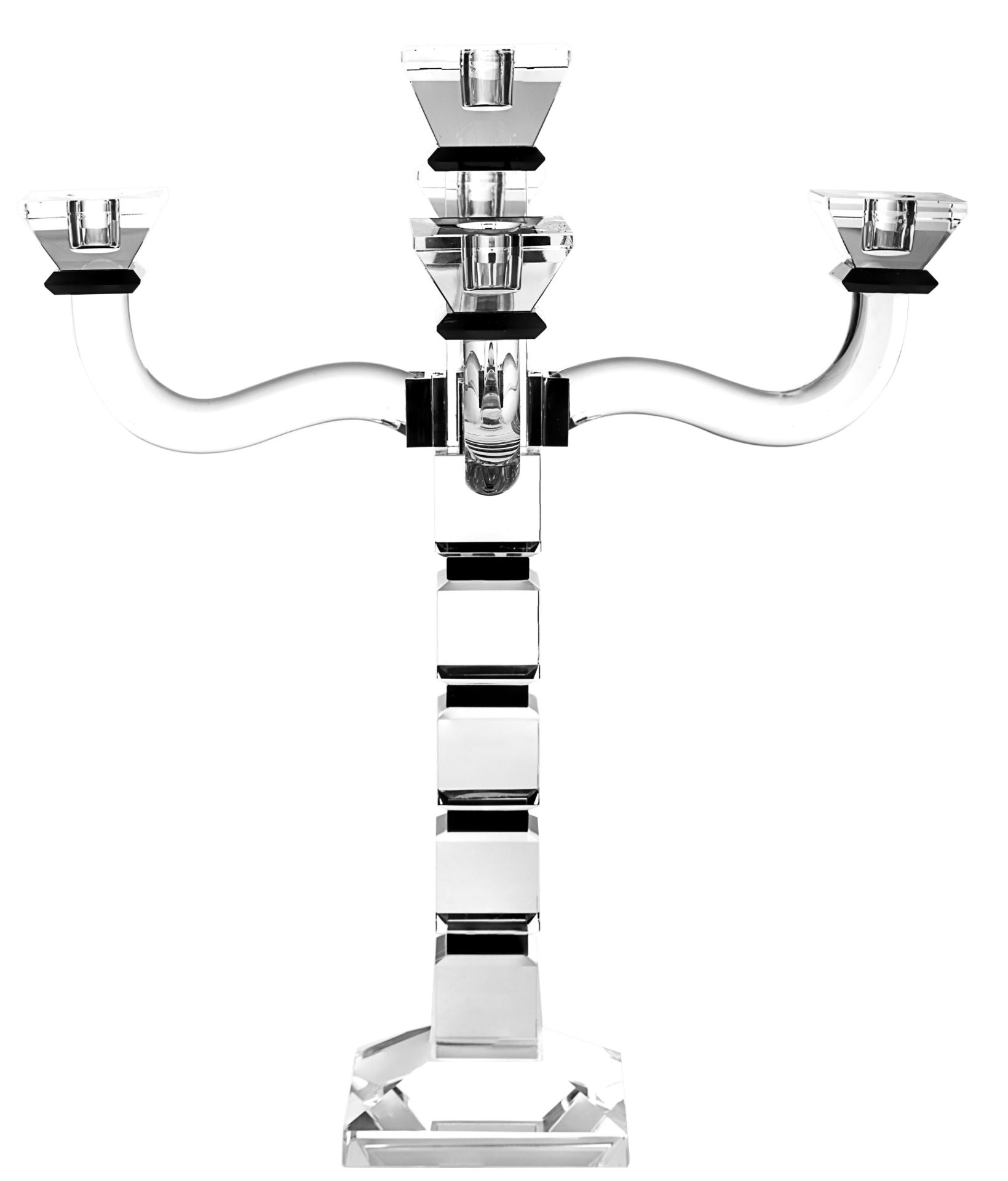 Crystal Black Candelabra Square Design