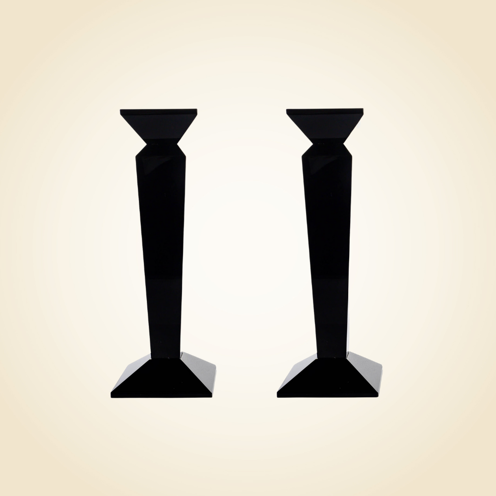 Black Set of 2 Candlesticks