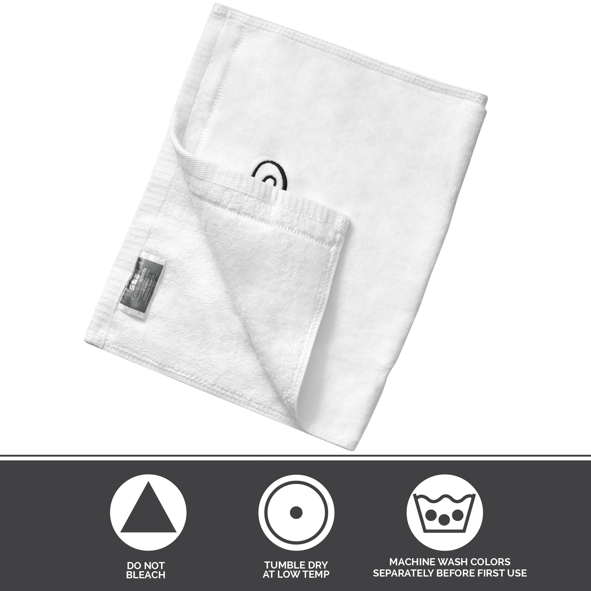 2 White Towels with Black Letter J