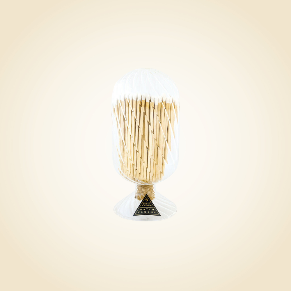 Small Striped Cloche Matches White Tips