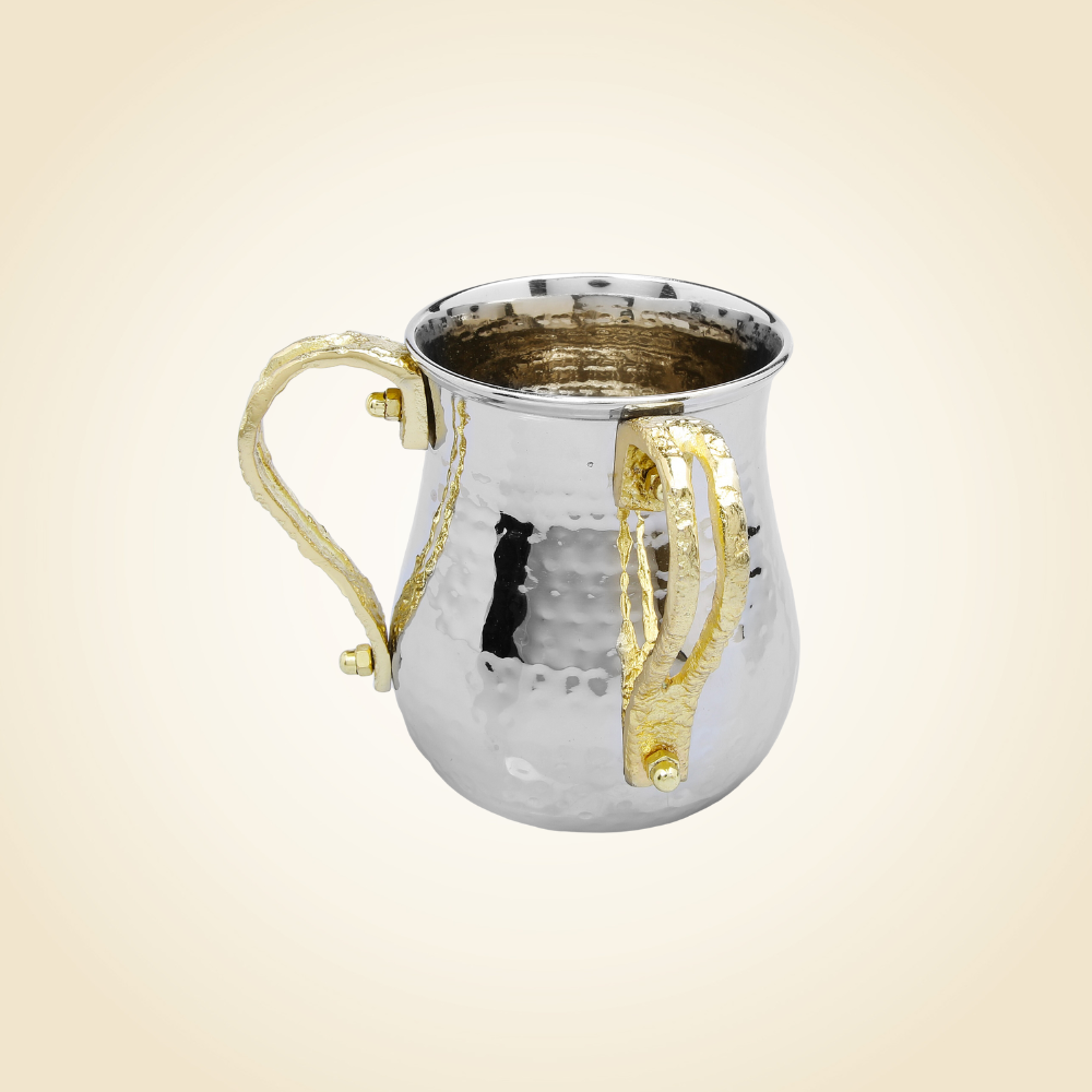 SS Wash Cup Gold Loop Handles