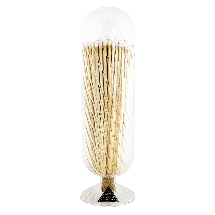 Lg Striped Cloche Matches White Tips