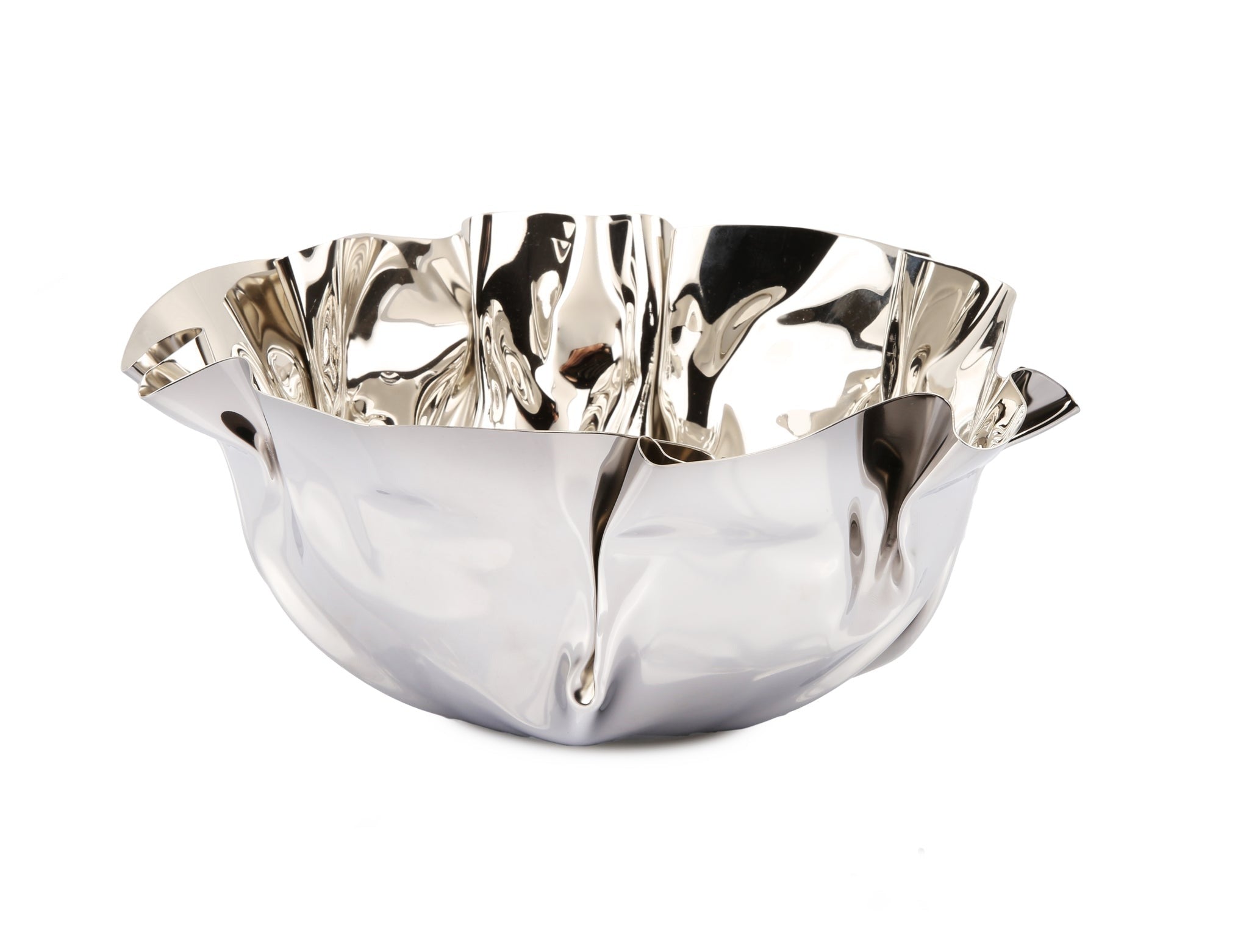 12.5" Round SS Wavy Design Serving Bowl