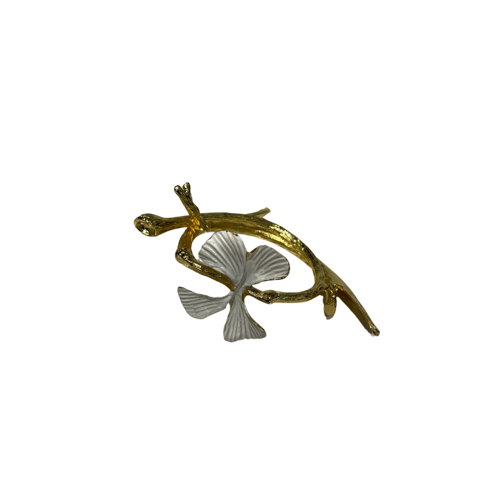 White & Gold Branch & Flower Napkin Ring Set of 6