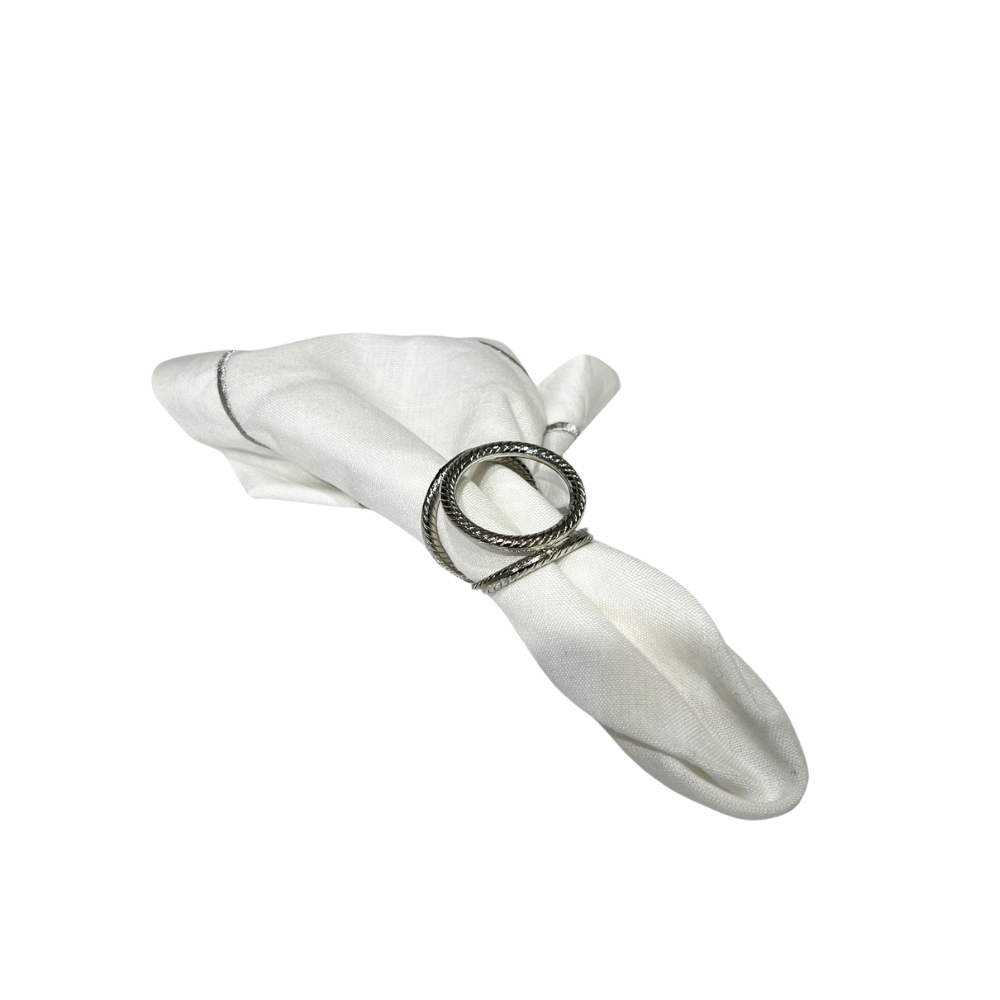 Silver Spiral Napkin Ring Set of 6