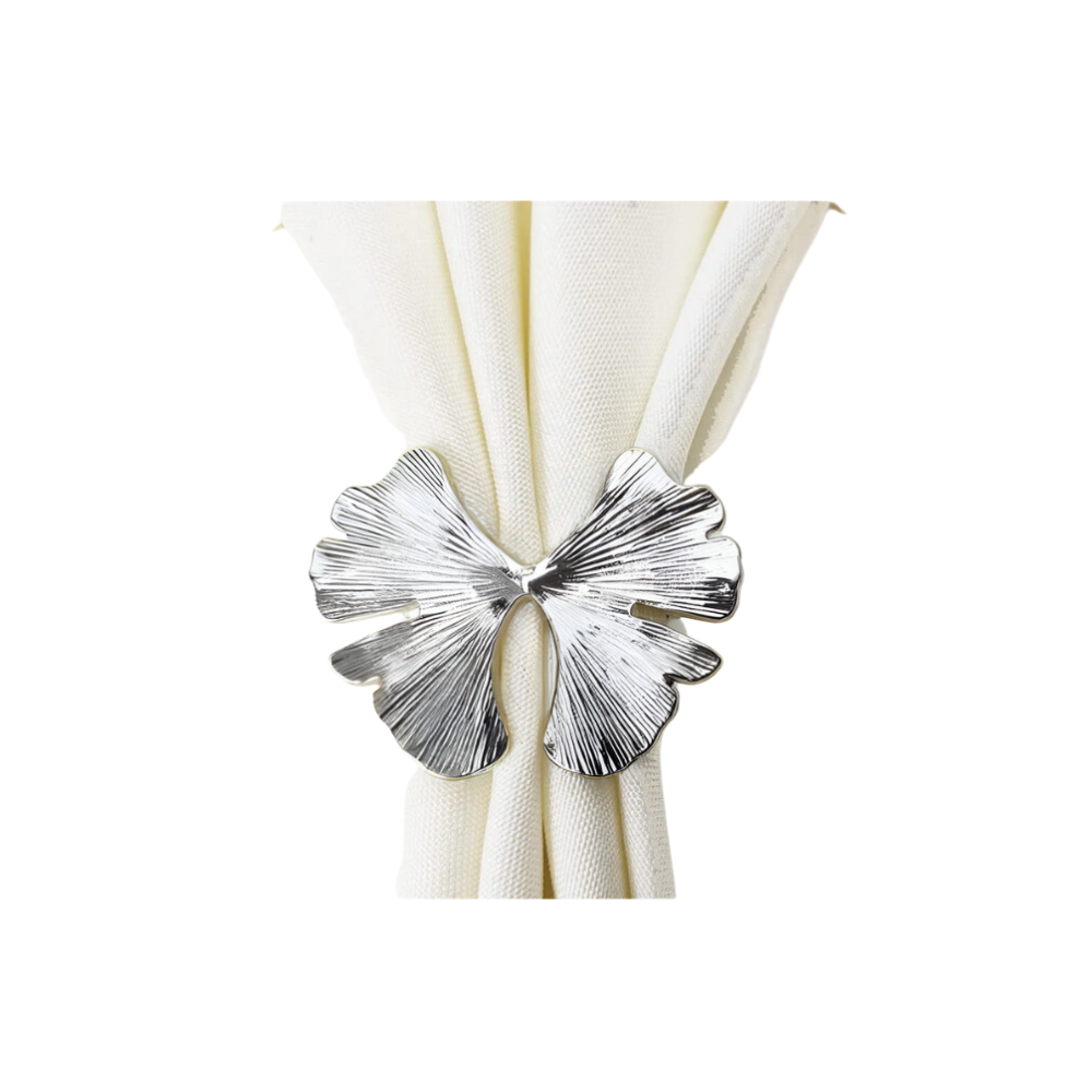 Half Butterfly Napkin Rings Set of 6 - Silver