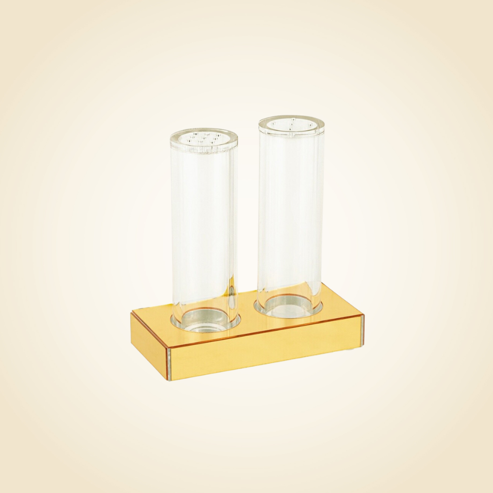 Metalucite Gold Salt & Pepper Shakers