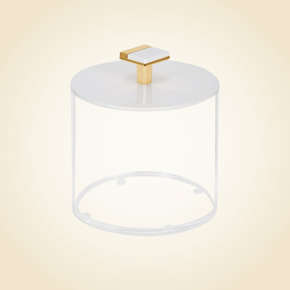 Medium Cookie Jar with Gold Knob Handle
