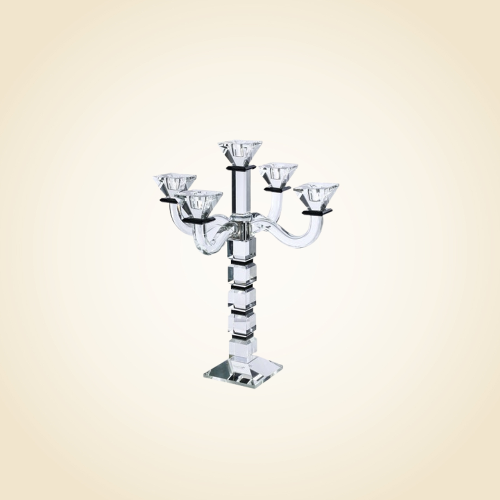 6 Branches Black Candelabra Square Design