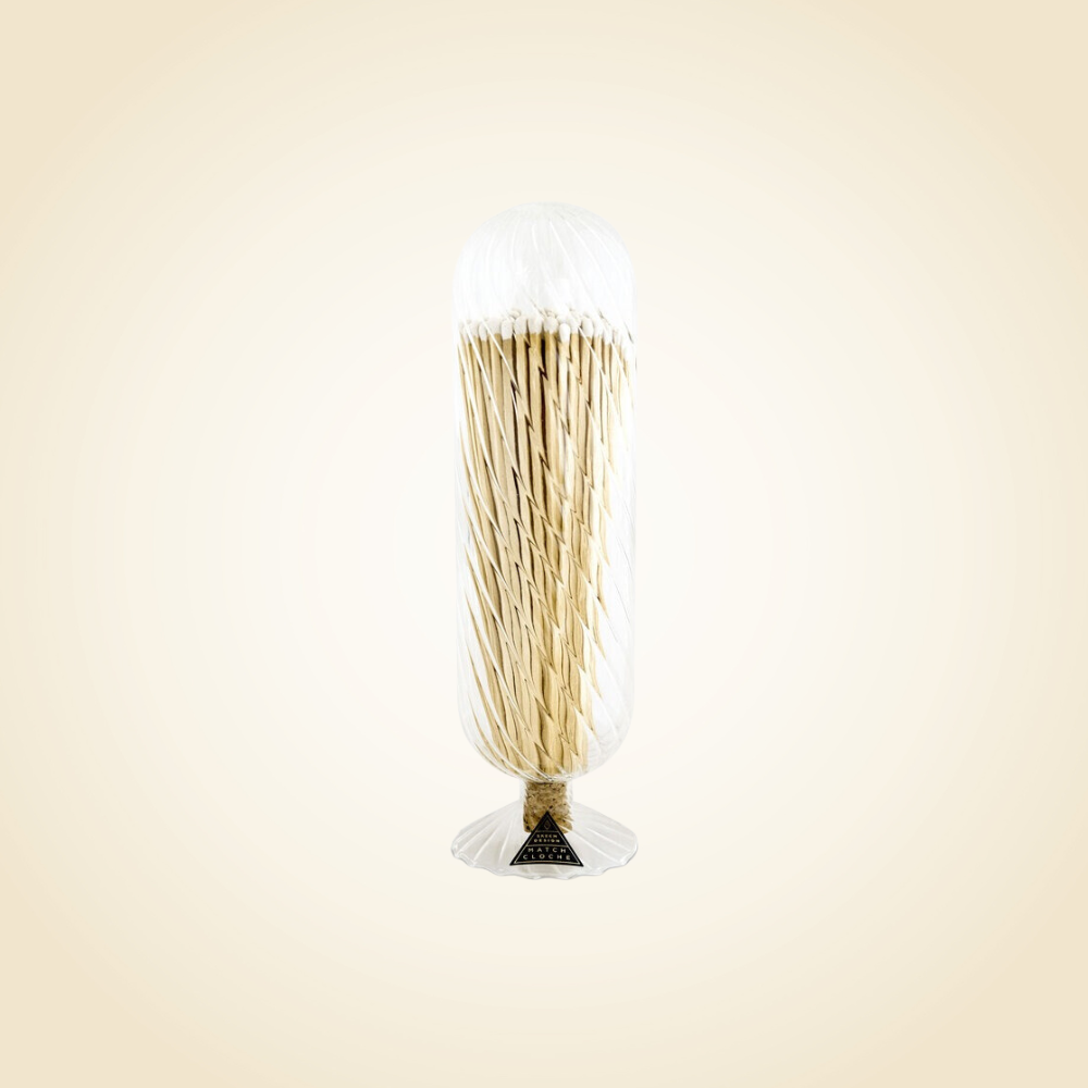 Lg Striped Cloche Matches White Tips