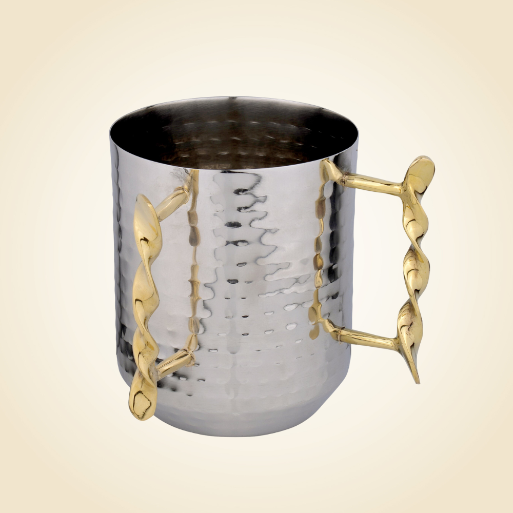 Washing Cup w/ Twisted Gold Handles