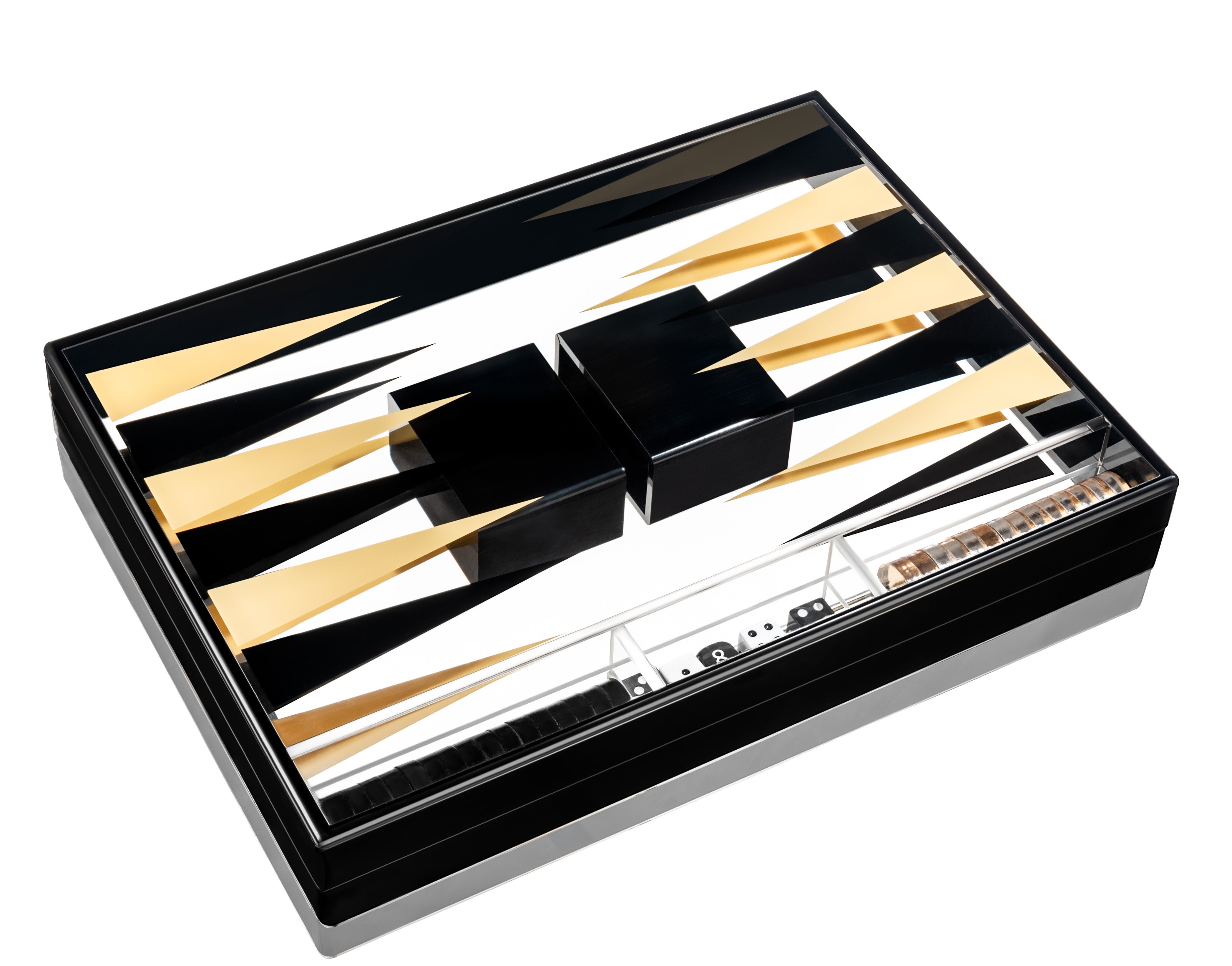 Lucite Backgammon Gold & Black
