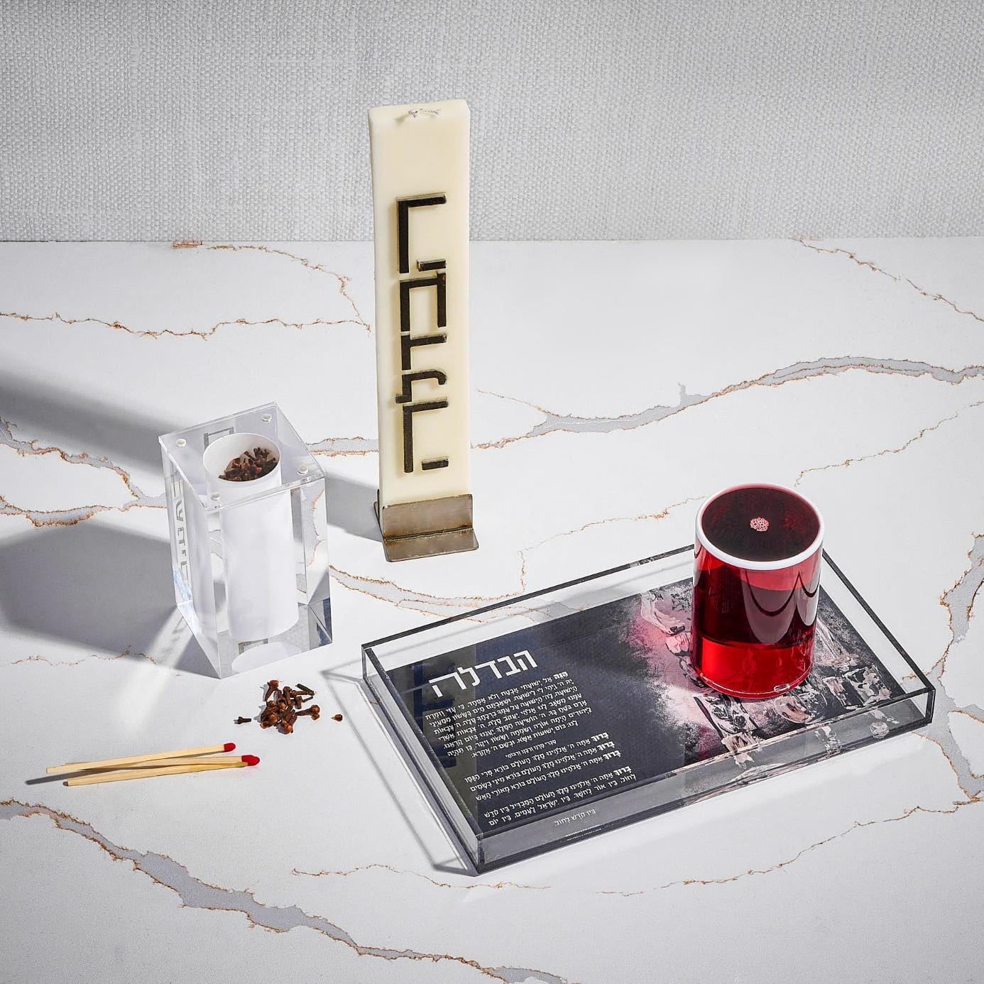 Painted Basic Havdalah Plate - Black