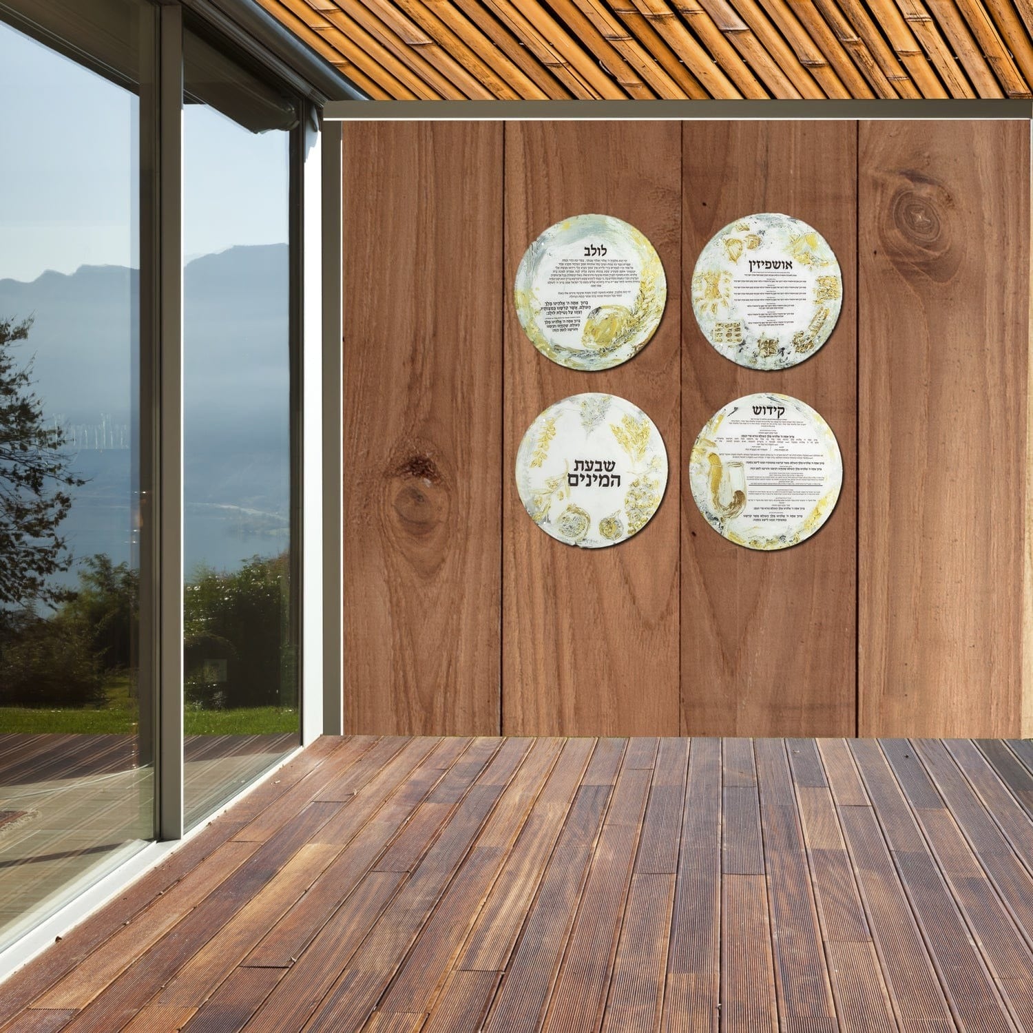 Painted Zelda Round Shivas Haminim Sukkah Decoration