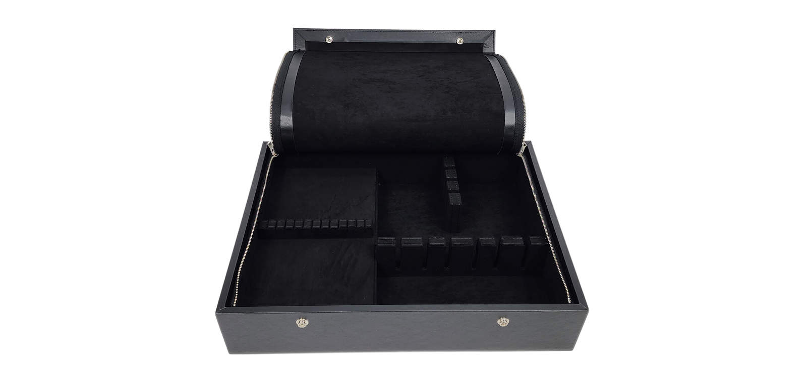 Black Leather Flatware Chest Timeless Table