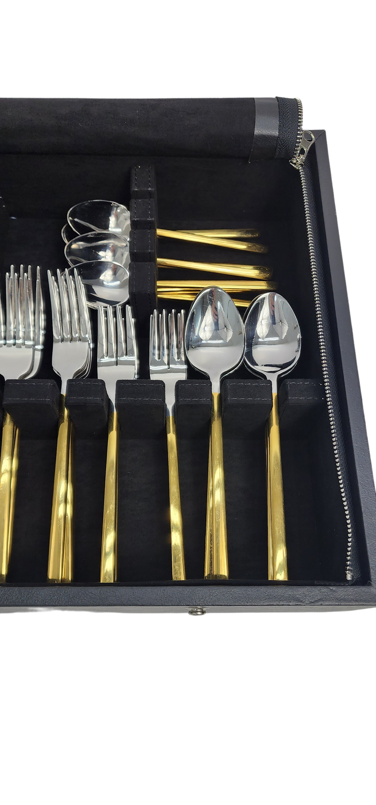 Black Leather Flatware Chest Timeless Table