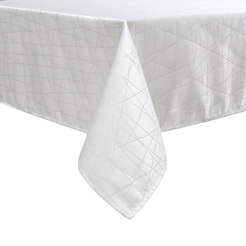 TC1333- 70 x 160 Jacquard White Silver Rays Tablecloth