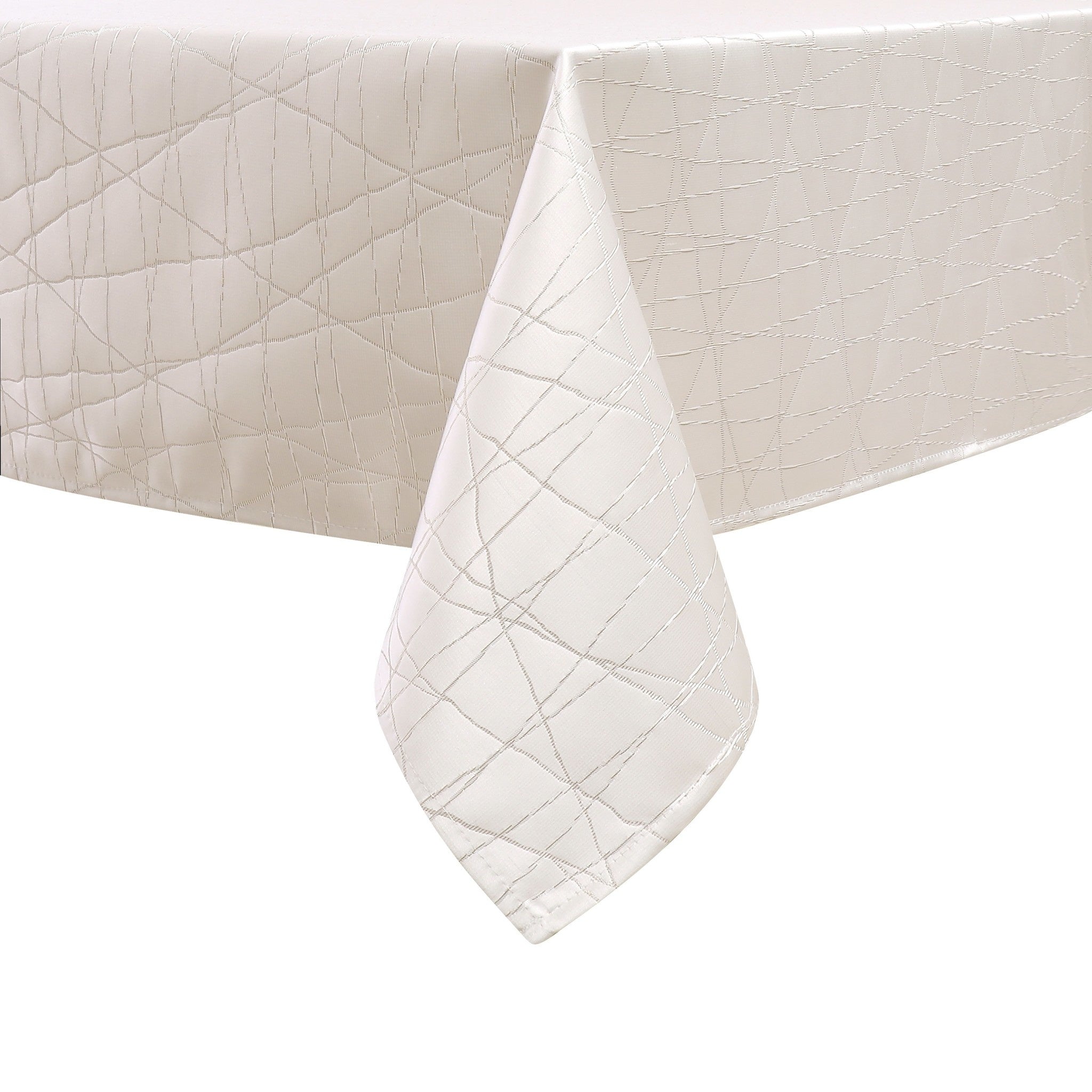 TC1334- 70 x 120 Jacquard White Gold Rays Tablecloth