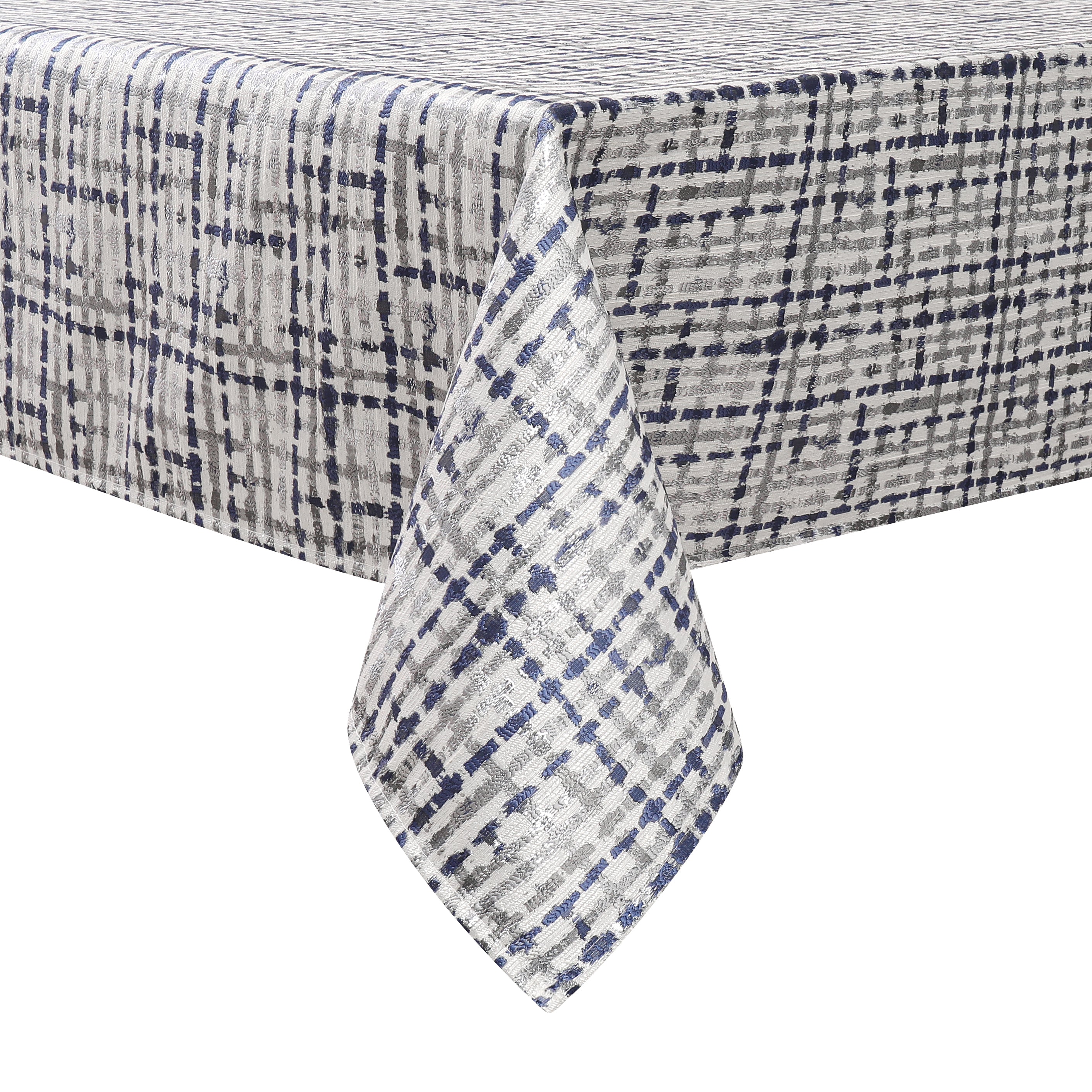 TC1350 - 70 x 108 Jacquard Blue Weave Tablecloth
