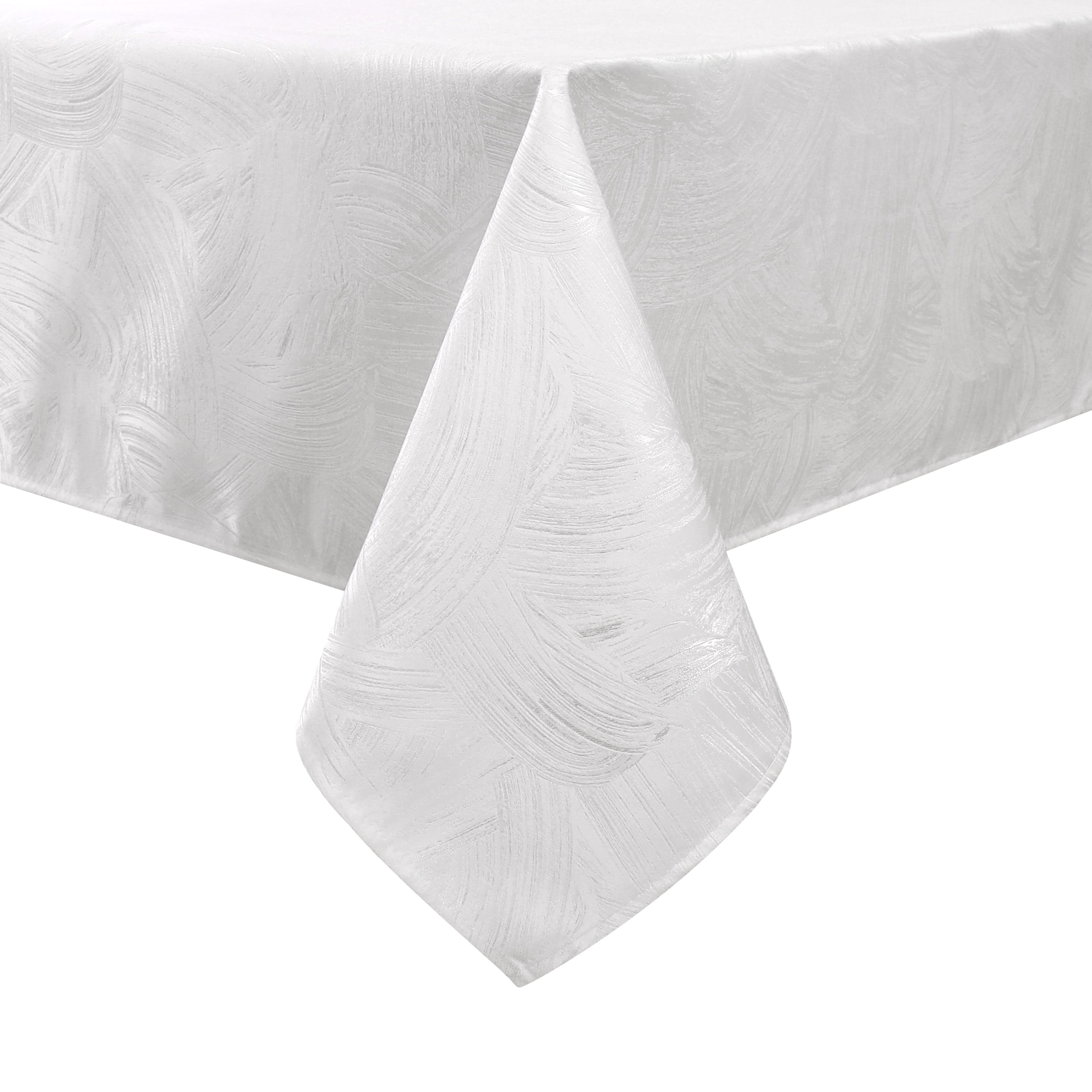 TC1367 - 70 x 144 Jacquard Sketched White Tablecloth