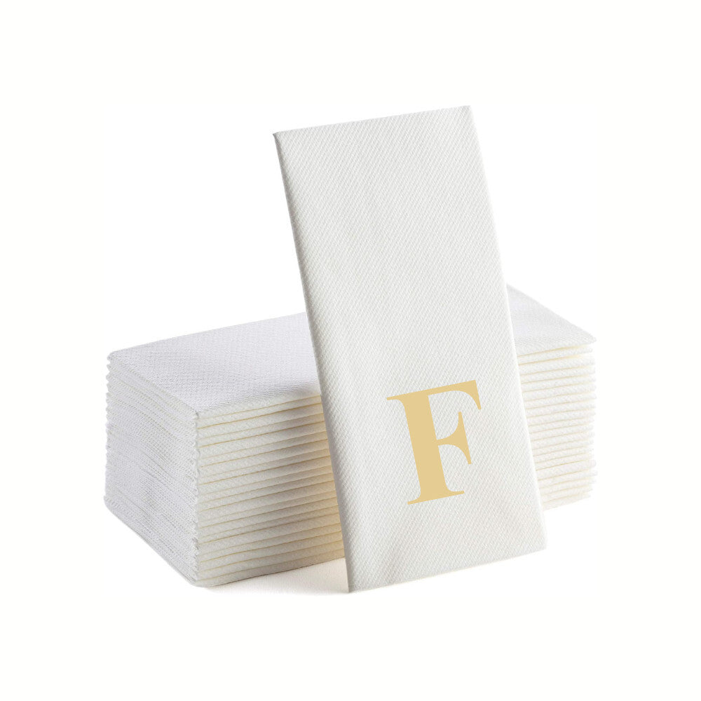 Gold Foil F Monogrammed Napkins Pack of 25