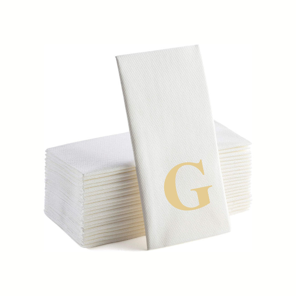 Gold Foil G Monogrammed Napkins Pack of 25