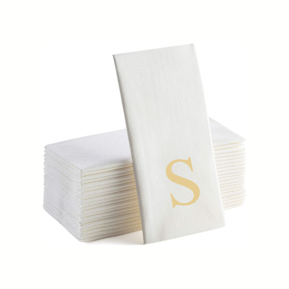 Gold Foil S Monogrammed Napkins Pack of 25