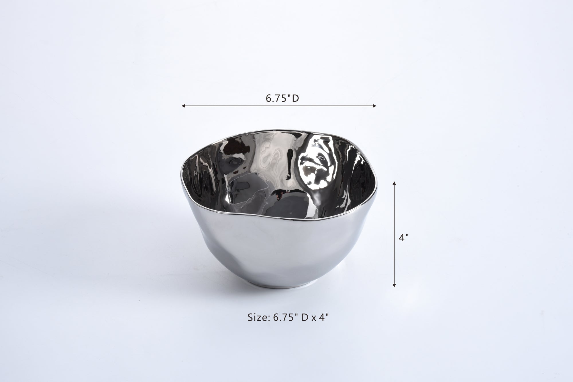 Simple Ceramic Silver Medium Bowl