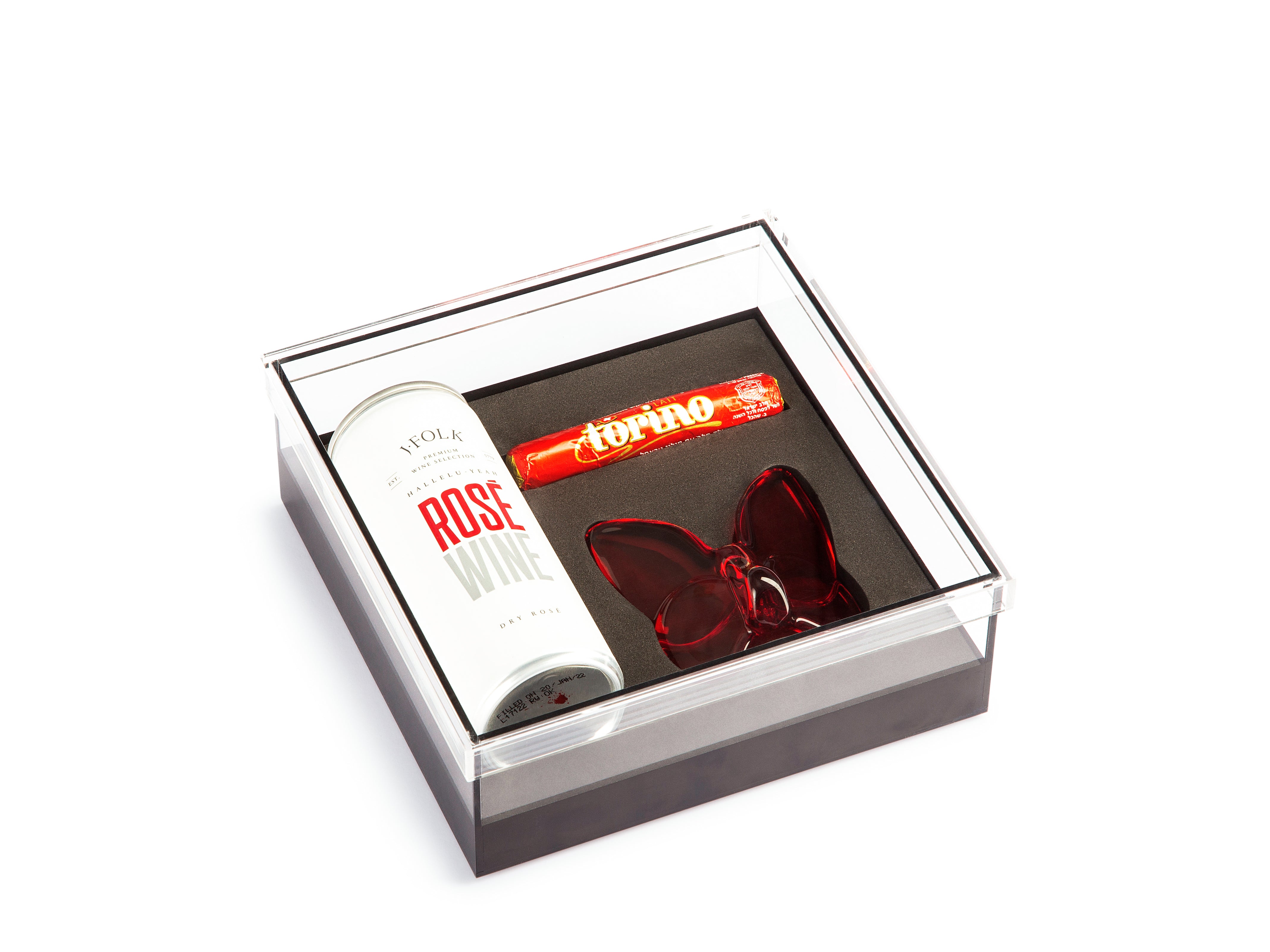MM 2024 Lucite Box With Red Butterfly