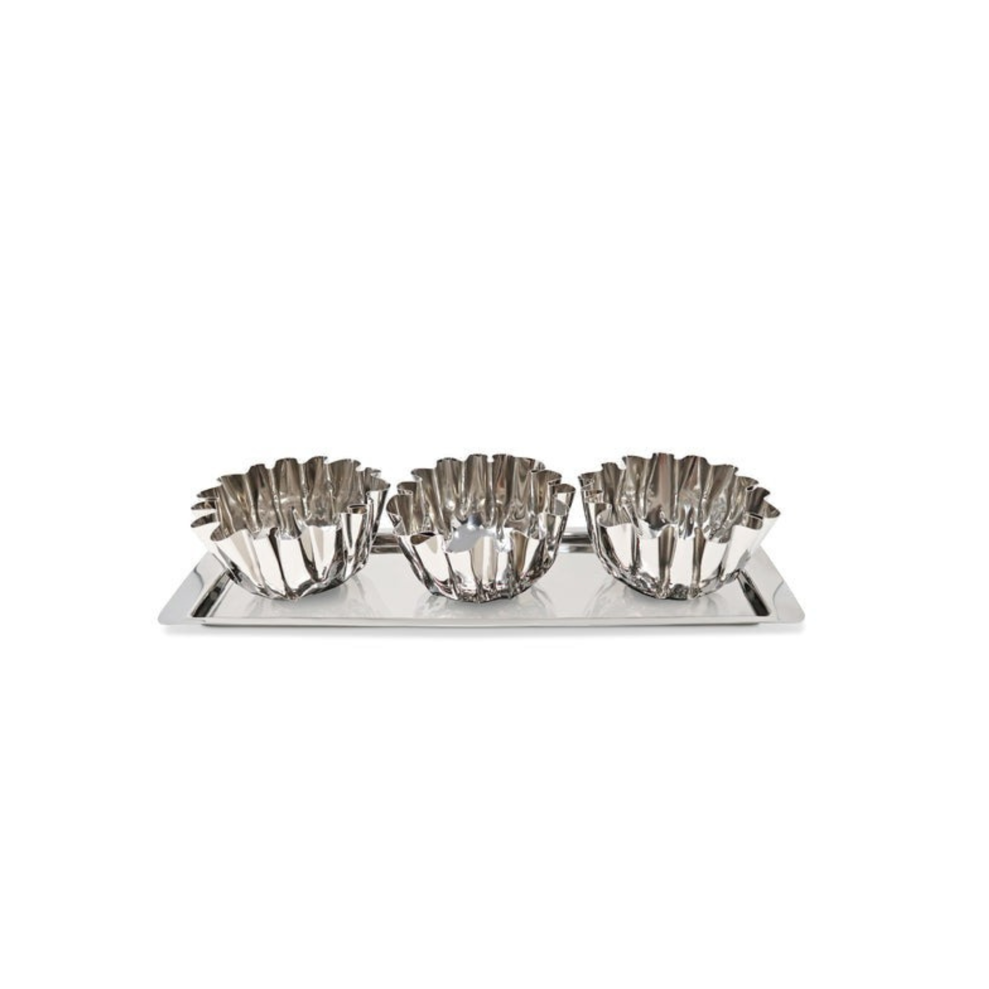 3 Bowl  Stainless Steel Relish Dish On Tray