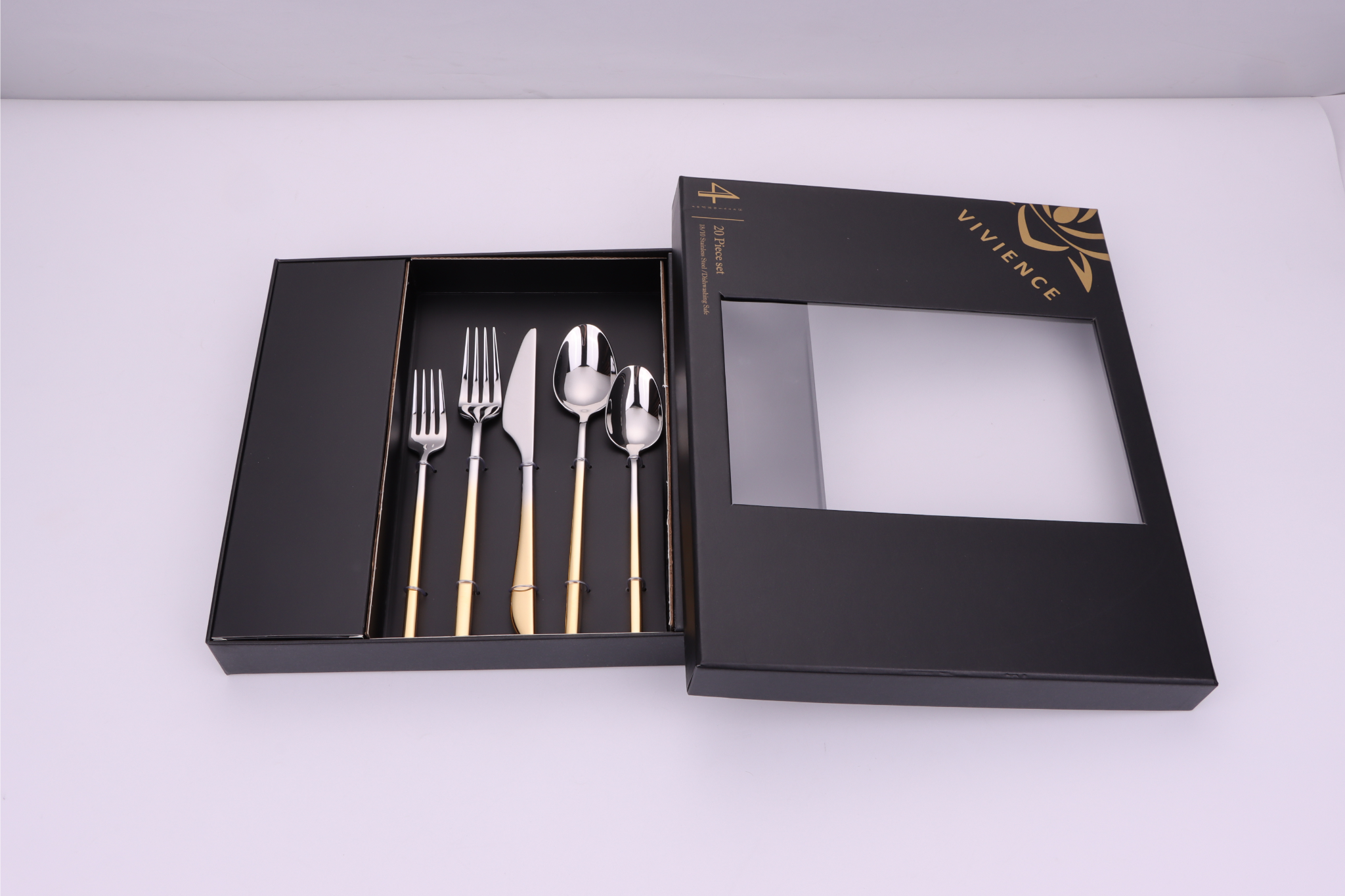 Wave Two Tone 20 Piece Flatware Set
