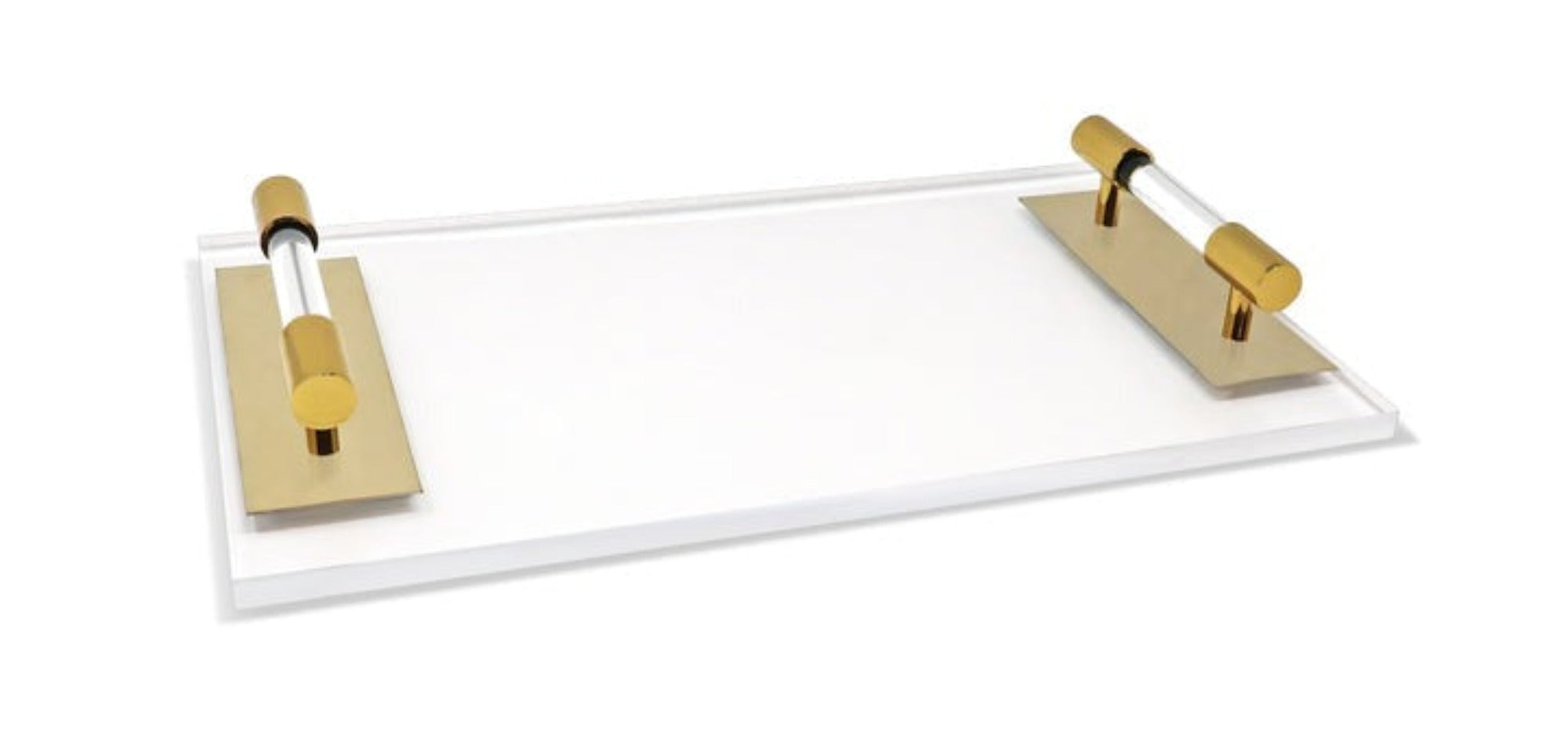 Acrylic Tray with Gold Handles 15"L