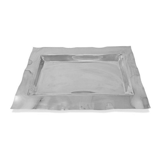 Stainless Steel Tray With Wavy Edge, 17.75"L